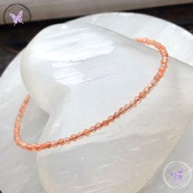 Sunstone Micro Faceted Beaded Bracelet